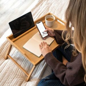 LapGear - Bamboo Media Bed Tray for 17.3" Laptop or Tablet - Natural