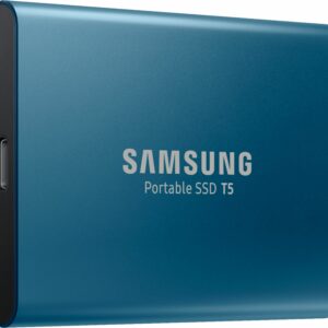 Samsung - Geek Squad Certified Refurbished T5 500GB External USB, Type-C Portable SSD - Alluring Blue