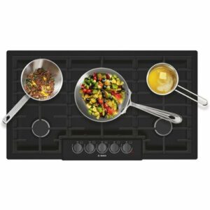 Bosch - 800 Series 36" Built-In Gas Cooktop with 5 burners and OptiSim - Black