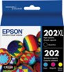 Epson - 202/202XL 4-Pack High-Yield and Standard Capacity - Cyan/Magenta/Yellow/Black