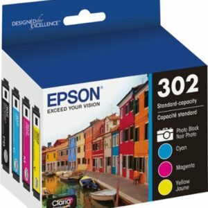 Epson - 302 4-Pack Standard Capacity Ink Cartridges - Assorted Color