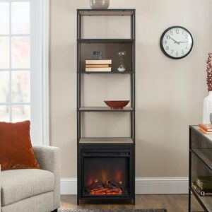 Walker Edison - 4-Shelf Bookcase - Gray Wash