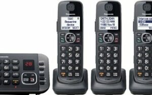 Panasonic - KX-TGE645M DECT 6.0 Expandable Cordless Phone System with Digital Answering System - Metallic Black