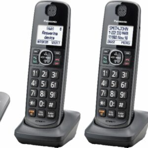 Panasonic - KX-TGE645M DECT 6.0 Expandable Cordless Phone System with Digital Answering System - Metallic Black