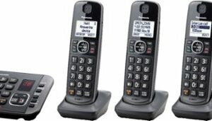 Panasonic - KX-TGE645M DECT 6.0 Expandable Cordless Phone System with Digital Answering System - Metallic Black