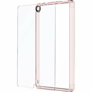 SaharaCase - Clear Case with Glass Screen Protector for Amazon Kindle Fire 7 (2017/2019) - Clear Rose Gold