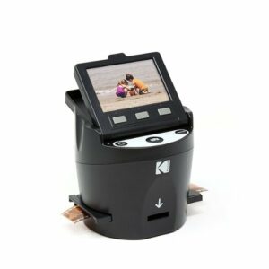 Kodak - Scanza Digital Film & Slide Scanner - Converts Film Negatives & Slides to JPEG - Includes Large Tilt-Up 3.5" LCD - Black