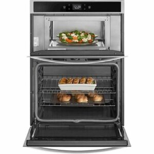 Whirlpool - 30" Single Electric Wall Oven with Built-In Microwave - Stainless Steel