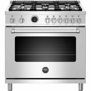 Bertazzoni - 5.7 Cu. Ft. Self-Cleaning Freestanding Dual Fuel Convection Range - Stainless Steel