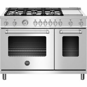 Bertazzoni - Freestanding Double Oven Gas Convection Range - Stainless Steel