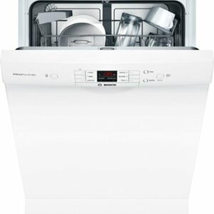 Bosch - 100 Series 24" Front Control Built-In Hybrid Stainless Steel Tub Dishwasher with PureDry, 50 dBA - White