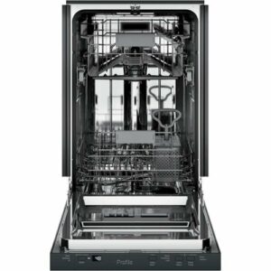 GE Profile - 18" Top Control Built-In Dishwasher with Stainless Steel Tub - Black