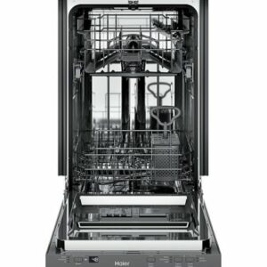 Haier - 18" Front Control Built-In Dishwasher with Stainless Steel Tub - Stainless Steel