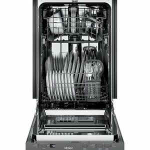 Haier - 18" Front Control Built-In Dishwasher with Stainless Steel Tub - Stainless Steel