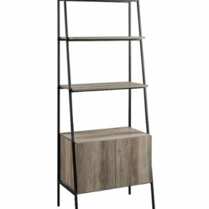 Walker Edison - 72" Idustrial Ladder 5-Shelf Storage Bookcase - Grey Wash