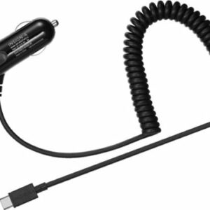 Insignia™ - 15W USB-C Port Vehicle Charger with 6ft coiled cable - Black