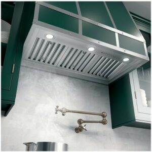 GE - 36” Smart Designer Custom Insert Range Hood with Dimmable LED Lighting - Stainless Steel