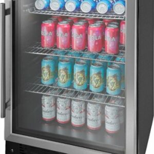 Insignia™ - 165-Can Built-In Beverage Cooler - Stainless Steel