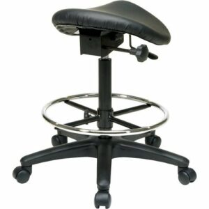 WorkSmart - Backless Stool with Saddle Seat - Black