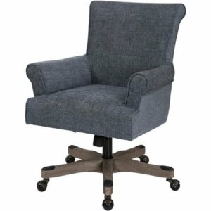 OSP Home Furnishings - Megan Office Chair - Blue/Brushed Grey