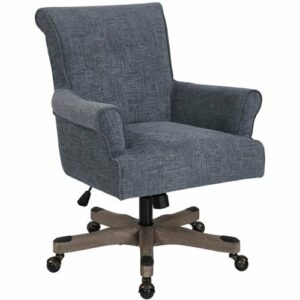 OSP Home Furnishings - Megan Office Chair - Blue/Brushed Grey