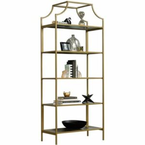 Sauder - International Lux Collection 5-Shelf Bookcase - Satin Gold