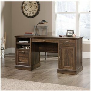 Sauder - Barrister Lane Collection Pedestal Desk - Iron Oak