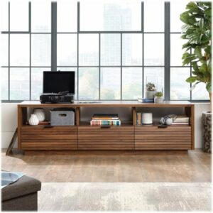 Sauder - Harvey Park Collection TV Cabinet for Most Flat-Panel TVs Up to 70" - Grand Walnut