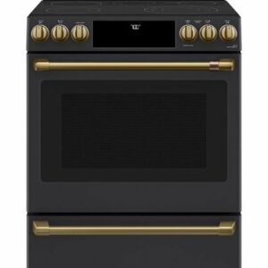 Café - 5.7 Cu. Ft. Slide-In Electric Convection Range, Customizable - Matte Black