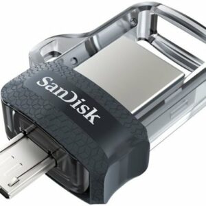 SanDisk - Ultra 128GB USB 3.0, Micro USB Flash Drive - Gray / Transparent