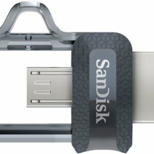 SanDisk - Ultra 128GB USB 3.0, Micro USB Flash Drive - Gray / Transparent