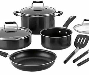 Cuisinart - 11-Piece Cookware Set - Black/Silver