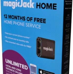 MagicJack - HOME VoIP Telephone Adapter with 12 Months of Service - Black