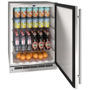 U-Line - 5.4 Cu. Ft. Built-In Mini Fridge - Stainless Steel