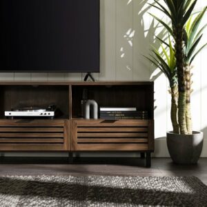 Walker Edison - Jackson 70" TV Stand Cabinet for Most Flat-Panel TVs Up to 80" - Dark Walnut