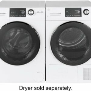 GE - 2.4 Cu. Ft. High Efficiency Stackable Front Load Washer with Steam and Sanitize - White