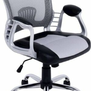 CorLiving - Workspace 5-Pointed Star Leatherette and Mesh Office Chair - Gray/Black