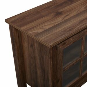 Walker Edison - 70" Traditional Glass Door Cabinet Fireplace TV Stand for Most TVs up to 80" - Dark Walnut