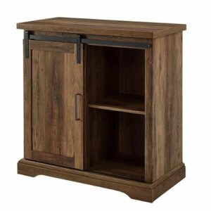 Walker Edison - Modern Farmhouse Sliding Door Buffet - Rustic Oak