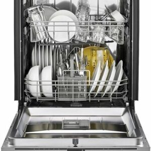 Whirlpool - 24" Front Control Built-In Dishwasher with Stainless Steel Tub - Custom Panel Ready