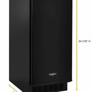 Whirlpool - 15" 29-Lb. Freestanding Icemaker - Black