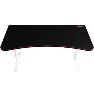 Arozzi - Arena Ultrawide Curved Gaming Desk - White with Black/Red Accents