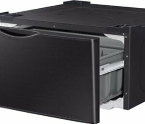 Samsung - Washer/Dryer Laundry Pedestal with Storage Drawer - Brushed Black