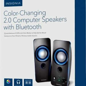 Insignia™ - 2.0 Bluetooth Lighted Speaker System (2pc) - Black