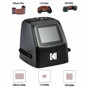 Kodak - Mini Digital Film & Slide Scanner – Converts Film Negatives & Slides to 22 Megapixel JPEG Images – 2.4 LCD Screen - Black