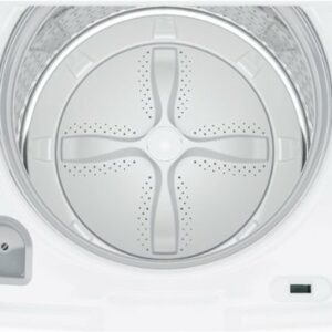 GE - 4.6 Cu. Ft.  Top Load Washer - White on White/Silver