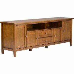 Simpli Home - Warm Shaker TV Cabinet for Most TVs Up to 80" - Honey Brown