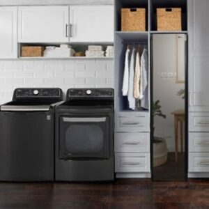 LG - 7.3 Cu. Ft. Smart Electric Dryer with Steam and Sensor Dry - Black Steel