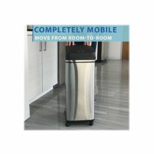 iTouchless - 13 Gallon Touchless Sensor Trash Can with Wheels and AbsorbX Odor Control System, Stainless Steel Automatic Kitchen Bin - Black/Silver