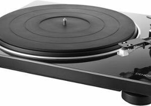 Denon DP-400 Semi-Automatic Analog Turntable with Speed Auto Sensor, Supports 33 1/3, 45, 78 RPM (Vintage) Speeds - Black